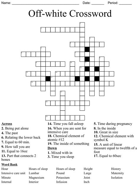 off white crossword answer.